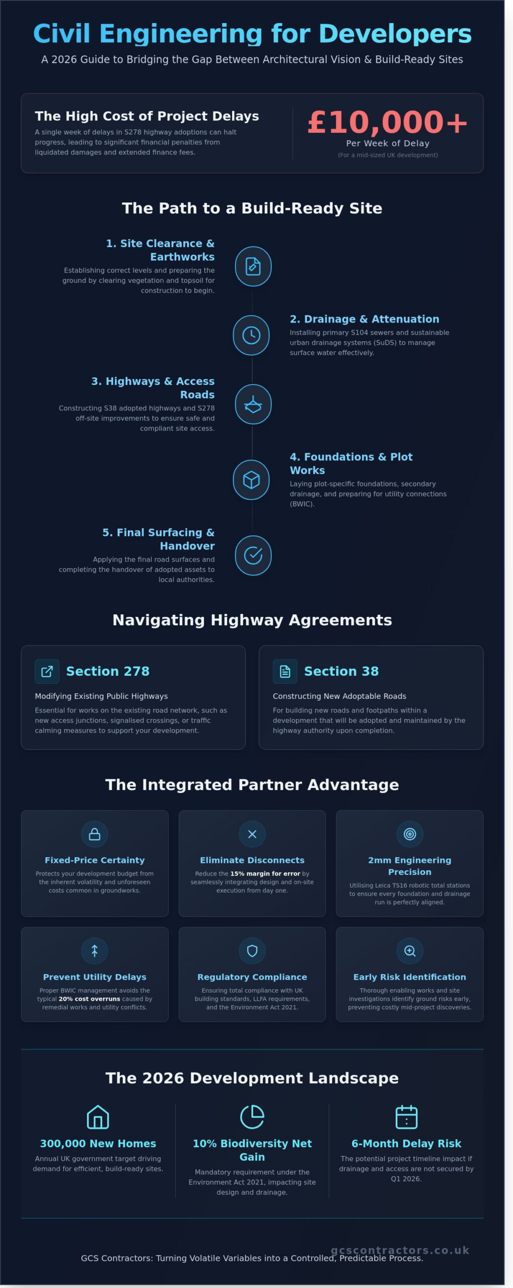 Comprehensive Civil Engineering Services for Developers: A 2026 Guide to Site Infrastructure - Infographic
